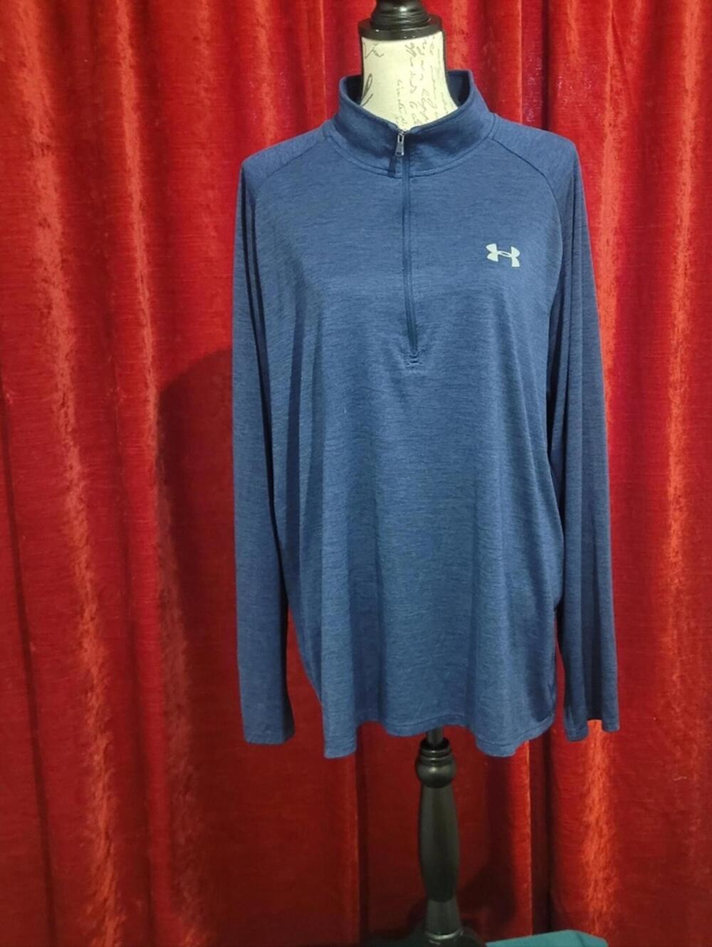 BUNDLE SALE! UNDER AMOUR Blue Long Sleeve  Quarter Zip Pullover Size XXL